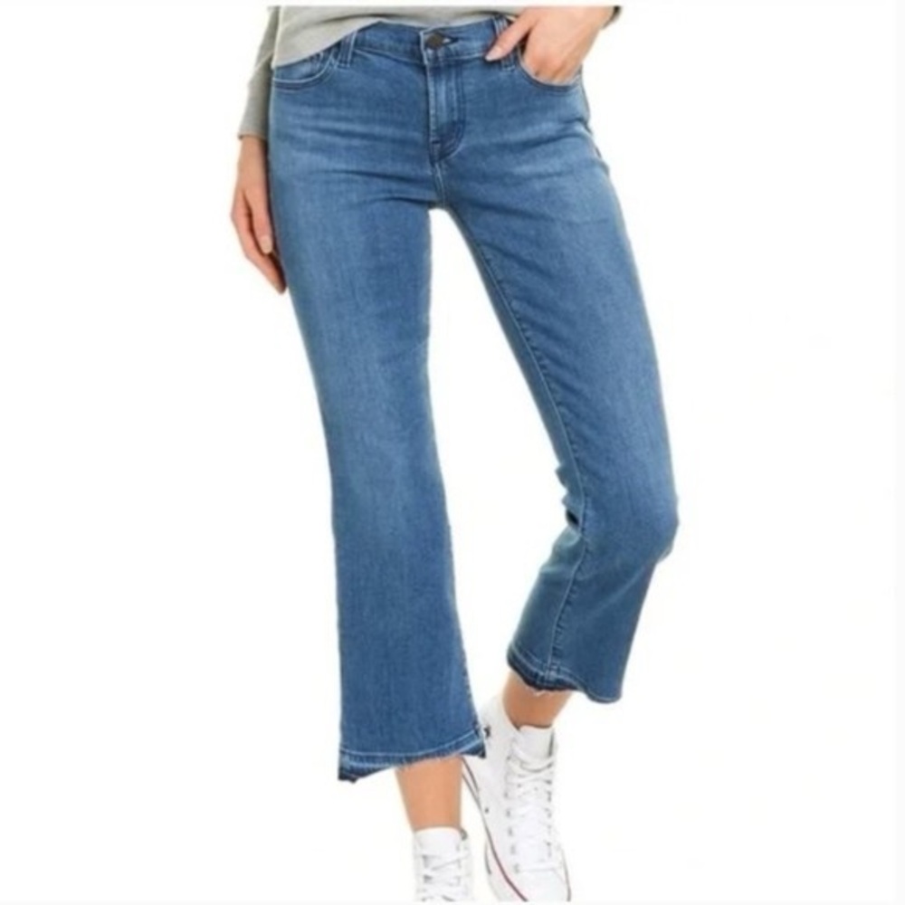 J Brand -Selena midrise crop boot in cerulean blue